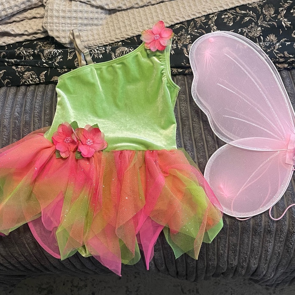Green and Pink Fairy Costume for Kids